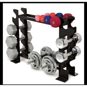 Dumbbell Rack Weight Storage Organizer 3 Tier Fitness Gym Home Workout Equipment